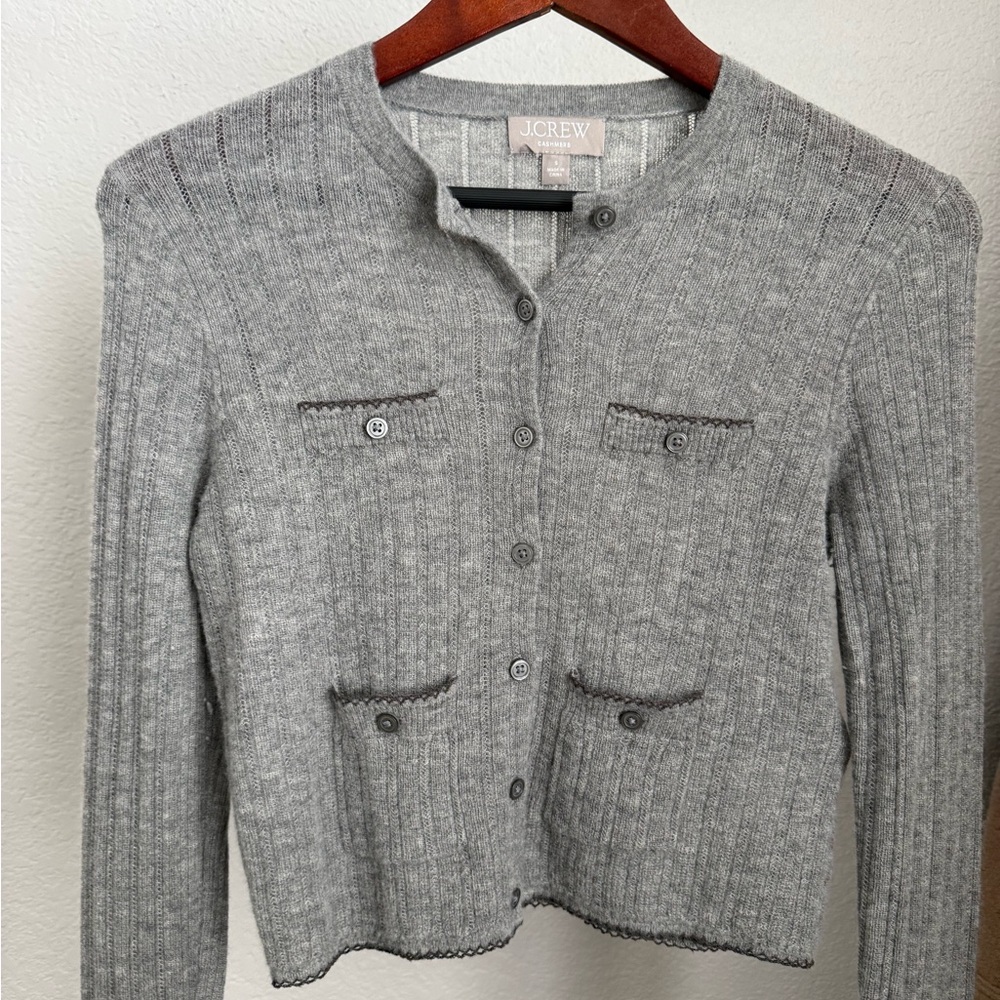 J. Crew Heather Gray Button-Up Cardigan